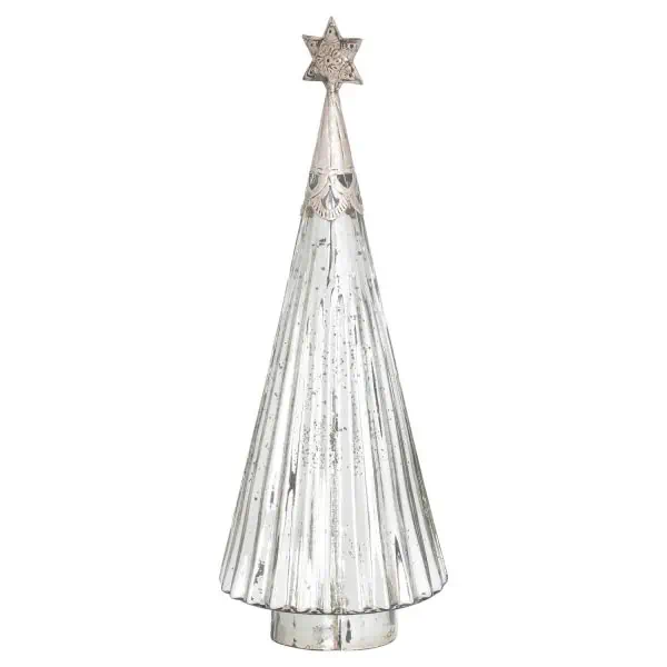 The Noel Collection Star Topped Glass Decorative Tree, Large - Jaro Design Studio - 1