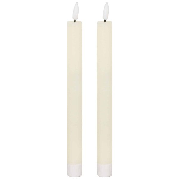 Luxe Collection, Natural Glow Ivory LED Dinner Candles, Set of 2 - Jaro Design Studio - 1