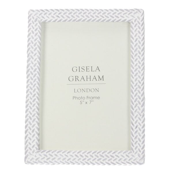 Gisela Graham, Grey / White Weave Effect Photo Frame (5x7) - Jaro Design Studio - 1