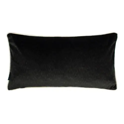 Paoletti, Torto Rectanguar Opulent Velvet Cushion - Black / Ivor - Jaro Design Studio - 1