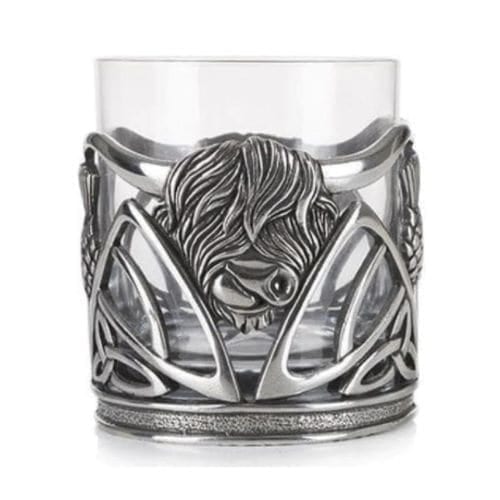 AE Williams - Pewter Highland Cow Whisky Tumbler