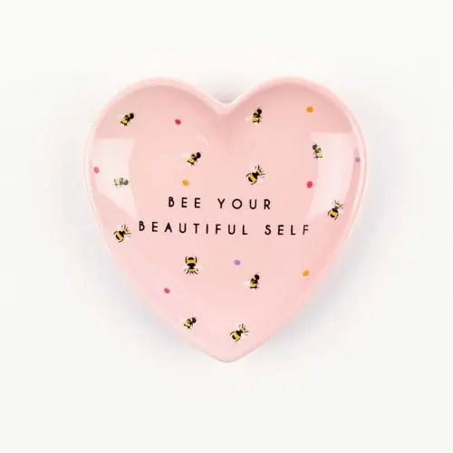 Button, Bee Your Beautiful Self Heart Trinket Dish - Jaro Design Studio - 1