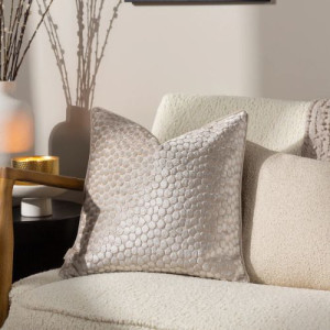 Hoem, Lanzo Cut Velvet Cushion - Moonbeam - Image 2