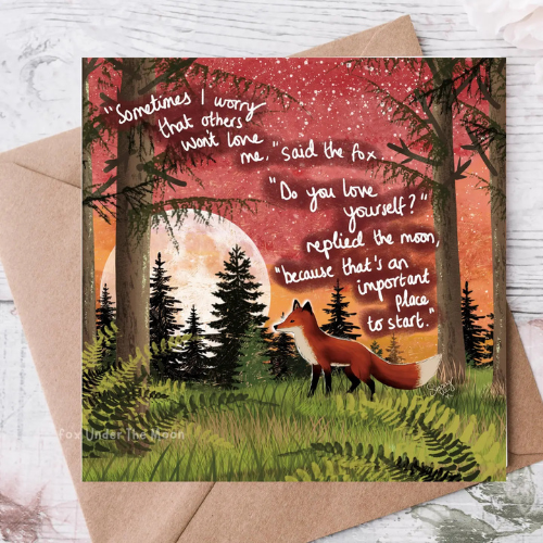 Fox Under The Moon - Fox Under The Moon – ‘Love Yourself’ Card - Image 2
