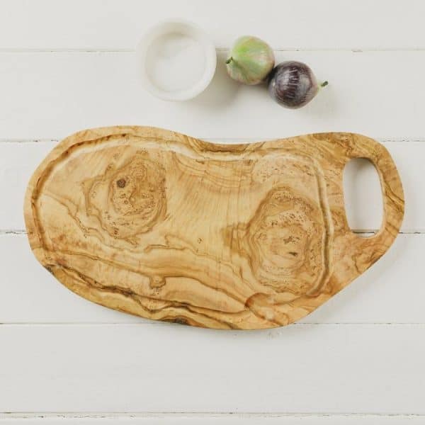 Naturally Med, Olive Wood - Handled Carving Board (with groove) - Jaro Design Studio - 1