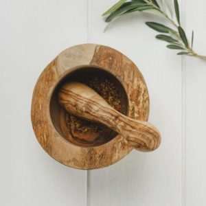 Olive Wood Pestle & Mortar Set - Naturally Med - Jaro Design Studio - 2