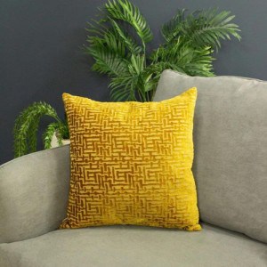 Paoletti, Dephli Velvet Jacquard Cushion - Gold - Jaro Design Studio - 3