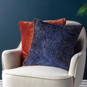 Paoletti, Estelle Spotted Cushion - Navy / Ginger - Jaro Design Studio - 2