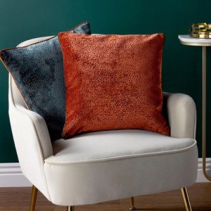 Paoletti, Estelle Spotted Cushion - Paprika / Teal - Jaro Design Studio - 2