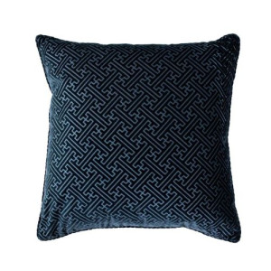 Paoletti, Florence Embossed Velvet Cushion - Navy - Image 3