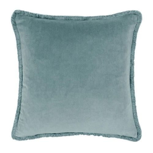 Paoletti Freya Velvet Cushion, Duck Egg