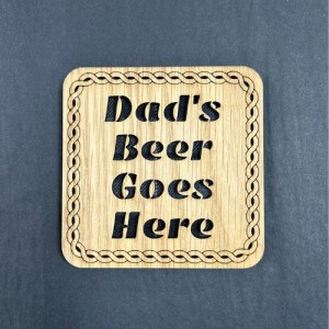 Quirky Tartan Wooden Coasters - DAD'S BEER