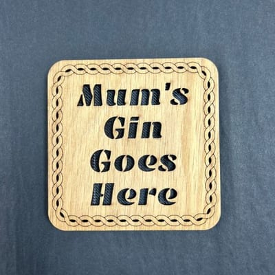 Quirky Tartan Wooden Coasters - MUM'S GIN 