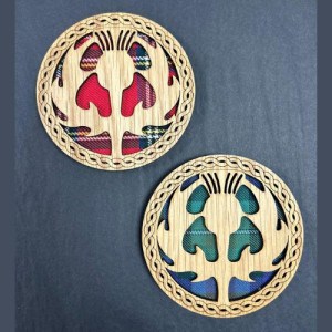 Quirky Tartan Wooden Coasters - THISTLE