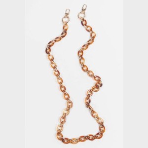 Sarta, Brown Oval Link Acrylic with Marble Print Bag Strap