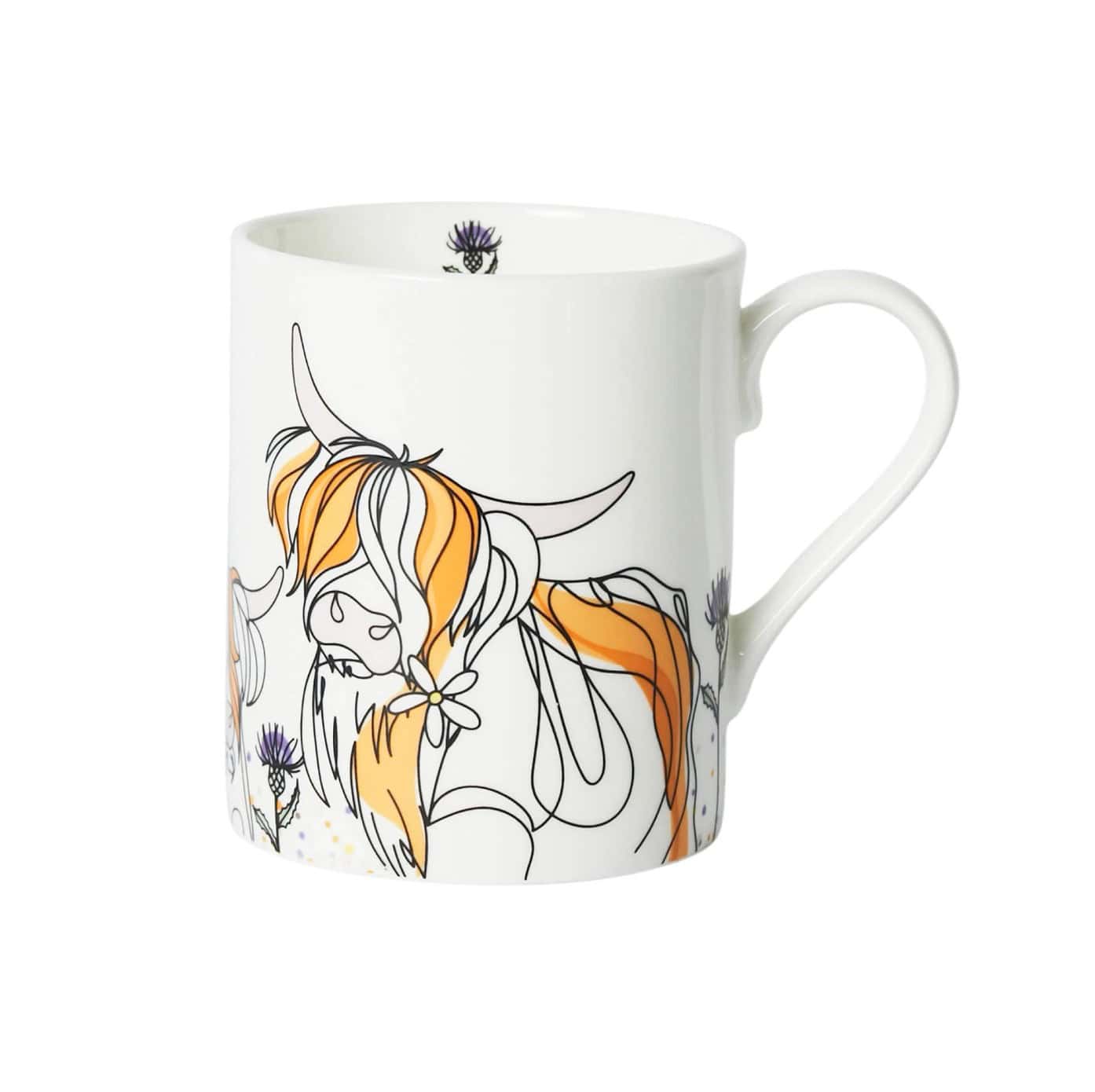 Belly Button Bubble, Highland Cow Fine Bone China Mug - Jaro Design Studio - 1 Belly Button Bubble, Highland Cow Fine Bone China Mug