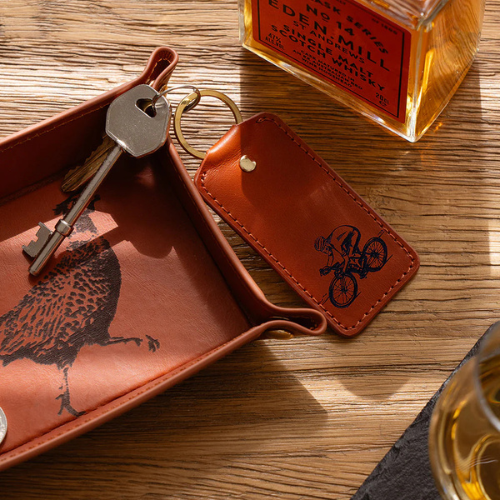 Selbrae House - Cycling Leather Keyring - Jaro Design Studio - 2 Selbrae House - Cycling Leather Keyring - Image 2