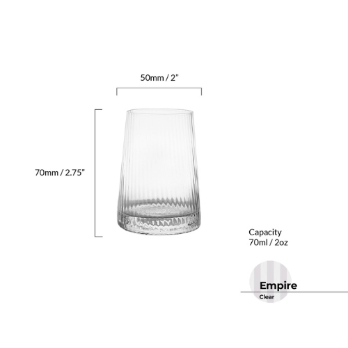 Set of 4 Empire Clear Shot Glasses - Image 4