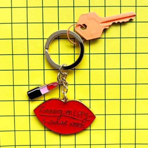 Small Talk – 'Running On Lippy and Swear Words' House Of Disaster Keyring - Jaro Design Studio - 3 Small Talk – 'Running On Lippy and Swear Words' House Of Disaster Keyring - Image 3