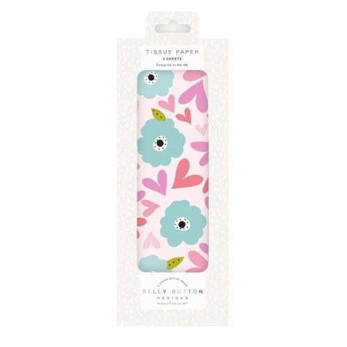 Belly Button Tissue Paper – Hearts and Flowers