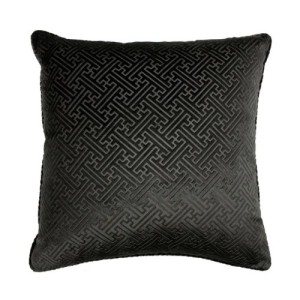 Paoletti, Florence Embossed Velvet Cushion - Black - Jaro Design Studio - 2