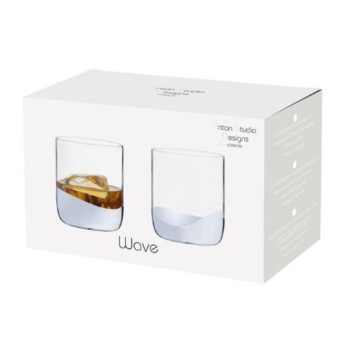 Set of 2 Wave DOF Tumblers Silver - Image 2