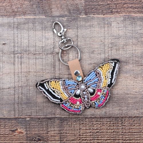 Zelly, Hand Beaded Butterfly Keyring