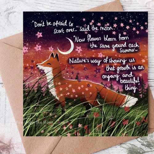 Fox Under The Moon – ‘Bloom’ Card - Image 2