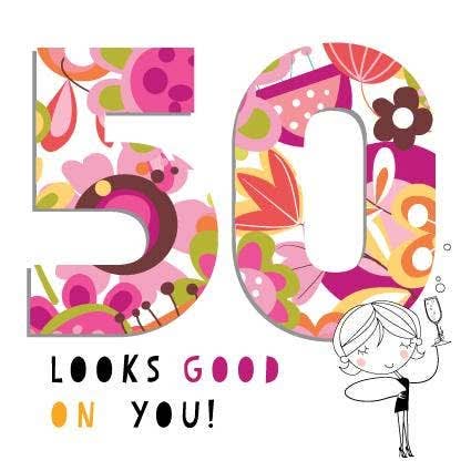Pink Pig Cards - Age 50 - Jaro Design Studio - 1 Pink Pig Cards - Age 50
