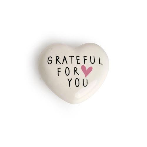 Belly Button Grateful For You Heart Porcelain Token - Jaro Design Studio - 1 Belly Button Grateful For You Heart Porcelain Token