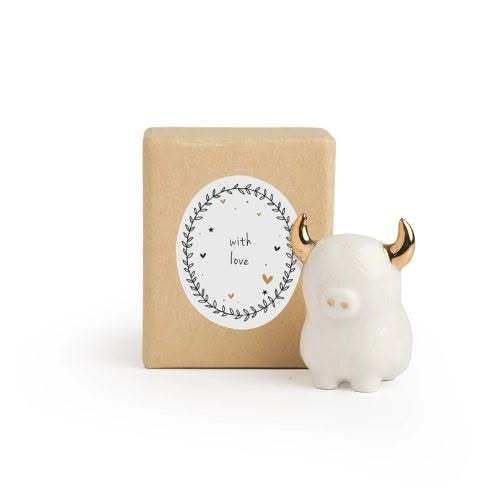 Belly Button Designs Highland Cow 3D Shaped Porcelain Token - Jaro Design Studio - 1 Belly Button Designs Highland Cow 3D Shaped Porcelain Token