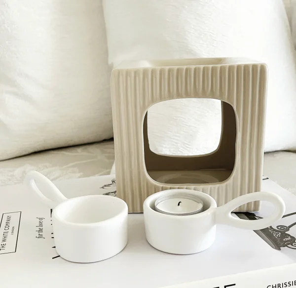 Tea Light Slider - White