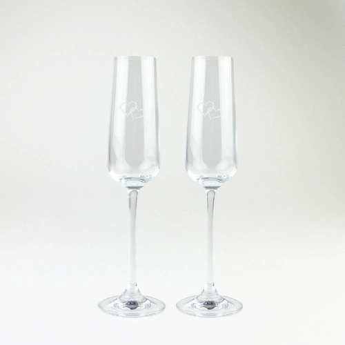 Selbrae House - Champagnes Heart Flutes, set of 2 - Jaro Design Studio - 1 Selbrae House - Champagnes Heart Flutes, set of 2
