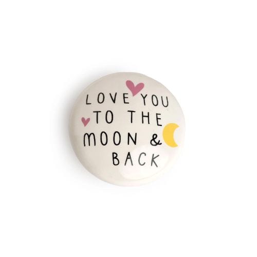 Belly Button Love You To The Moon And Back Porcelain Token