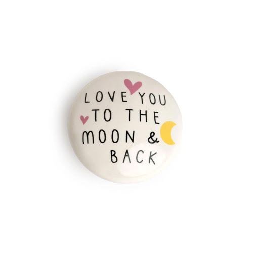 Belly Button Love You To The Moon And Back Porcelain Token - Jaro Design Studio - 1 Belly Button Love You To The Moon And Back Porcelain Token
