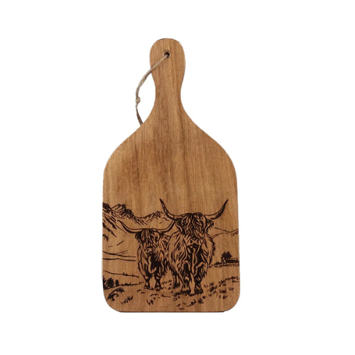 Selbrae House Beech Hanging Paddle Small - Scenic Highland Cow