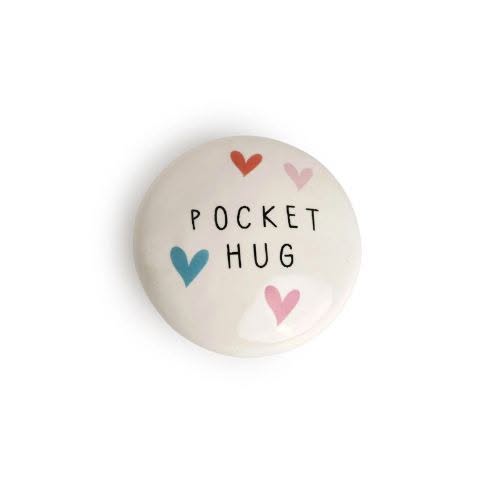 Belly Button Pocket Hug Porcelain Token