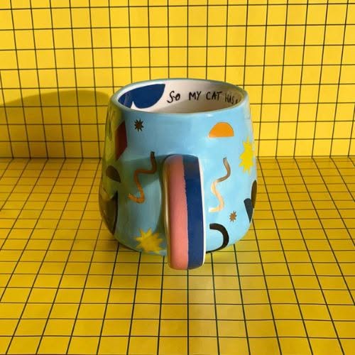 Small Talk 'I Work Hard' Cat Cup - Image 3