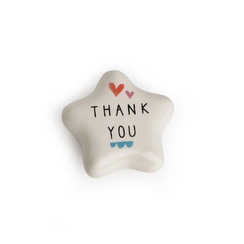 Belly Button Thank You Star Porcelain Token